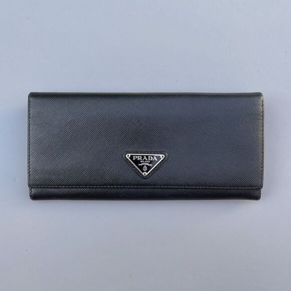 Authentic Prada Saffiano Long Zip Wallet Black Zipper long wallet - Picture 1 of 16